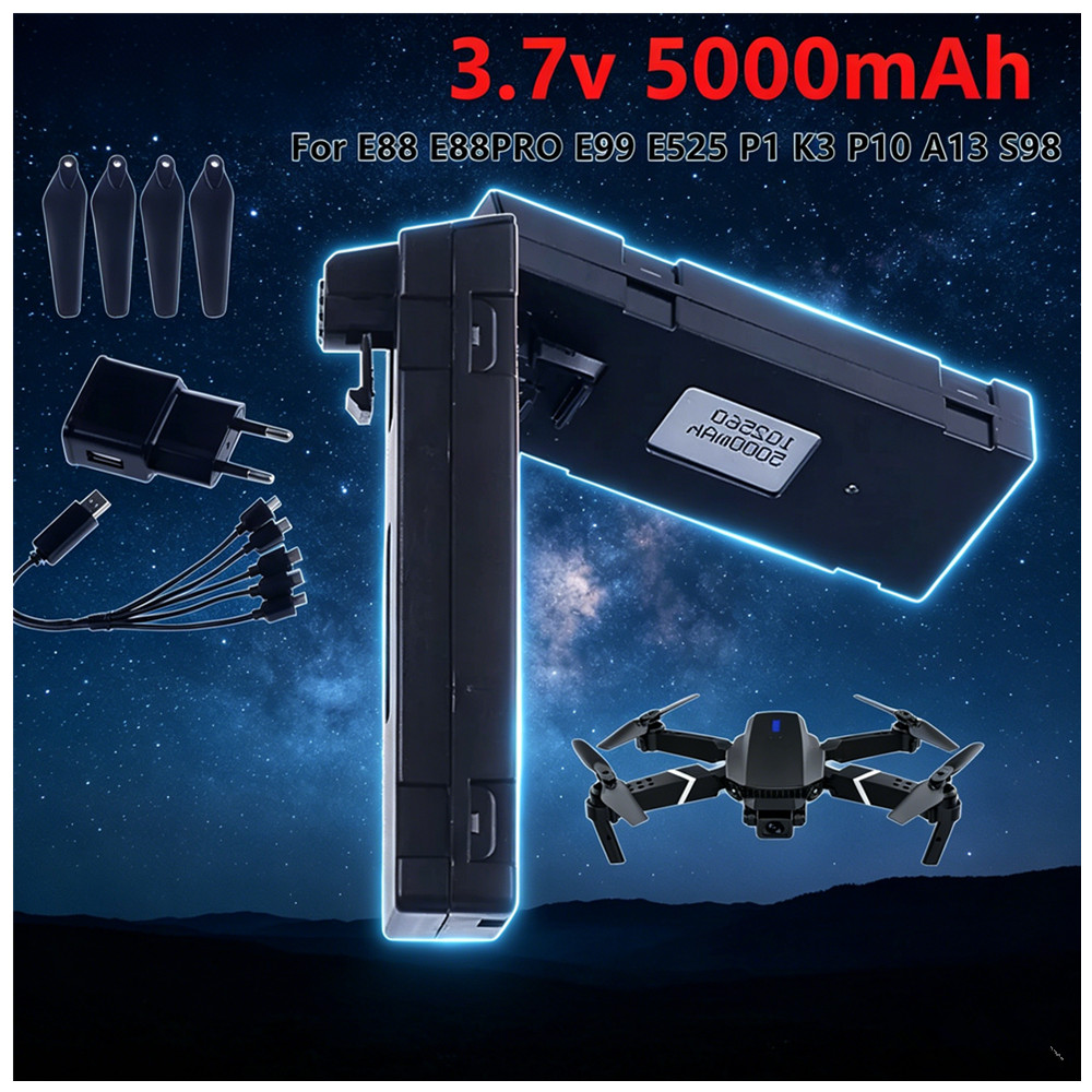 3.7V 5000mAh Rechargeable Li-i - Drone Rc E88 Pro recension och pris