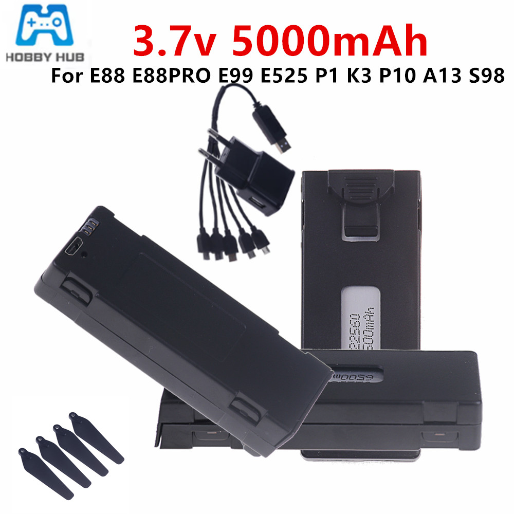 3.7V E88 5000mAh Rechargeable  - Drone Rc E88 Pro recension och pris