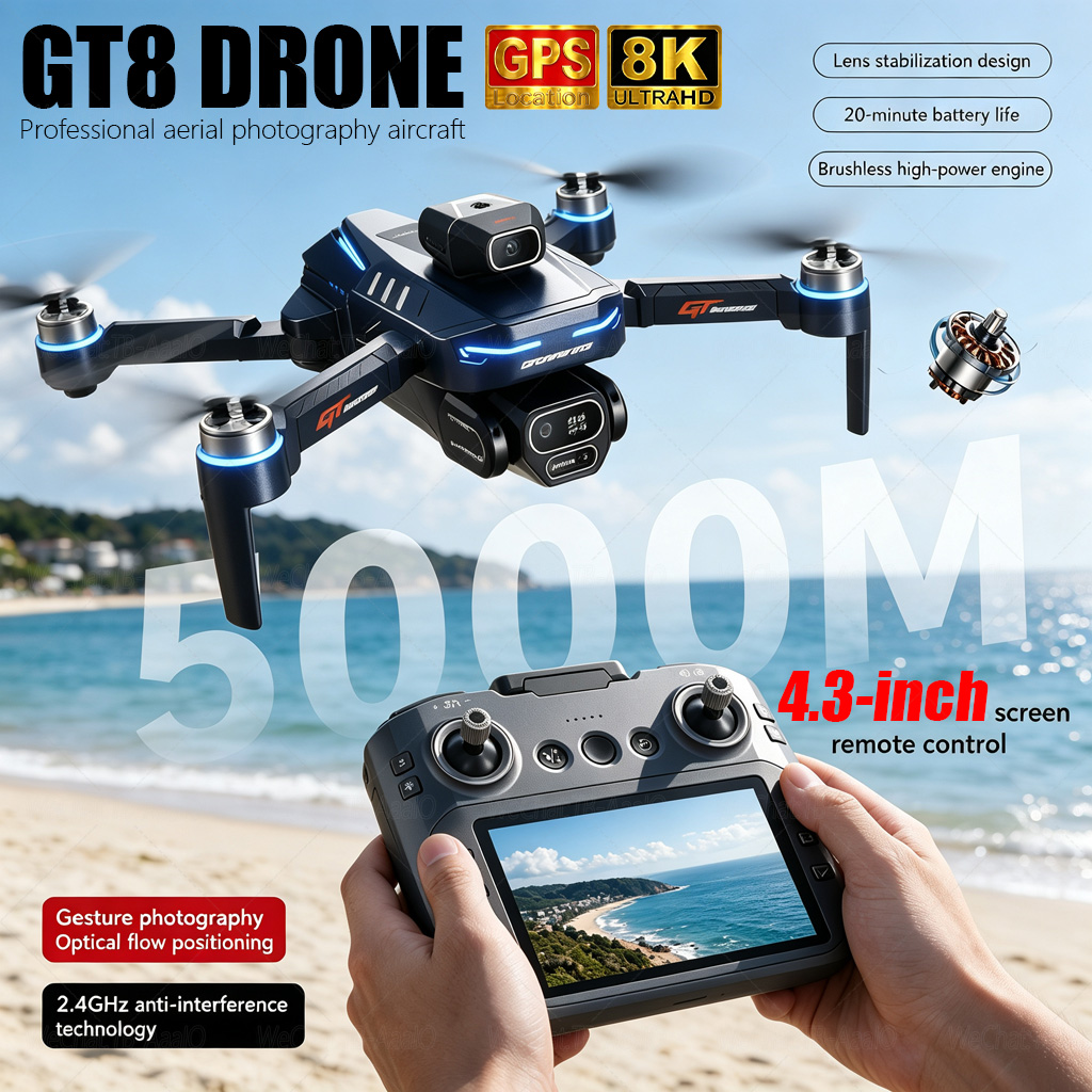 NEW GT8 HD RC Drone 4K Profess - Drone Rc Foldable recension och pris