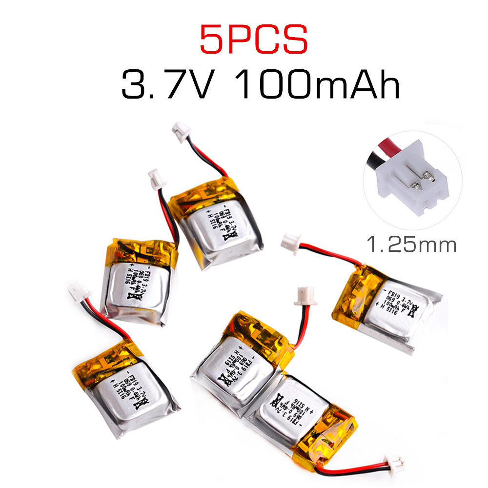 5 pcs 3.7V 100mAh Li-po Batter - Drone Fq777 Rc Quadcopter recension och pris