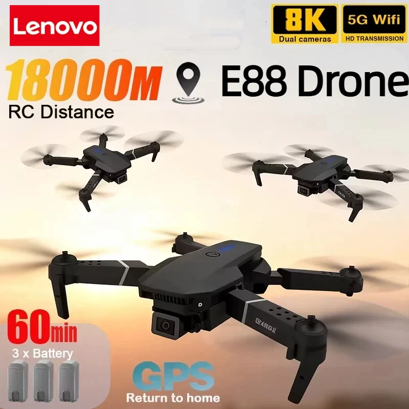Lenovo New E88 Pro WIFI FPV Dr - Drone Rc E88 Pro recension och pris